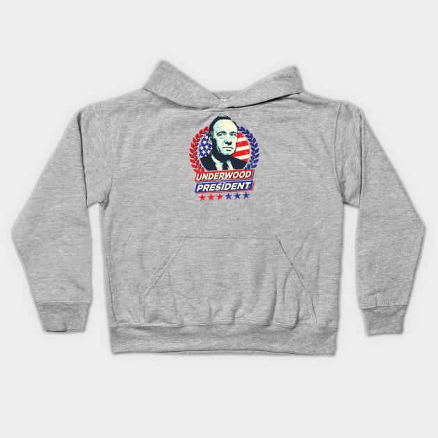 Frank Underwood for President 2024 Kids Hoodie by Alema Art